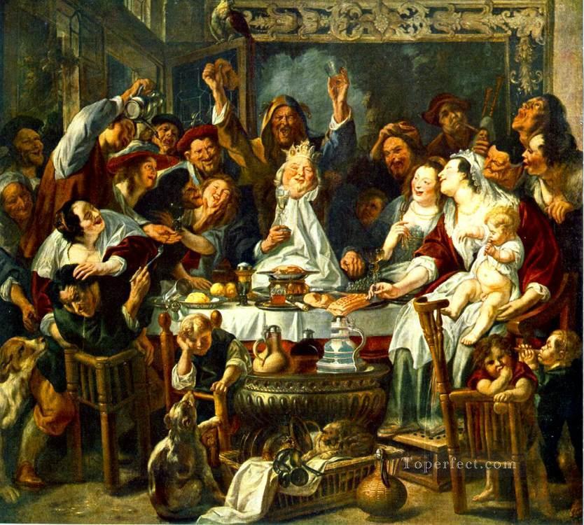 The King Drinks2 Flemish Baroque Jacob Jordaens Oil Paintings